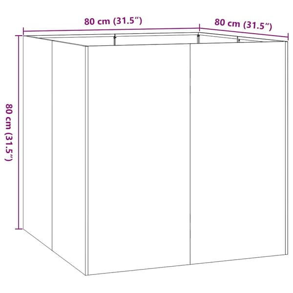 vidaXL Plantekasse 80x80x80 cm rustfritt stål