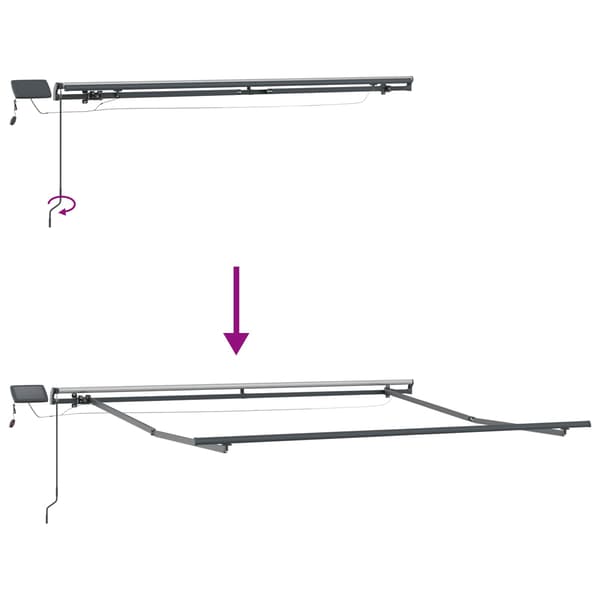 vidaXL Innvendbar Markise Lysegrå 300 x 250 cm stoff