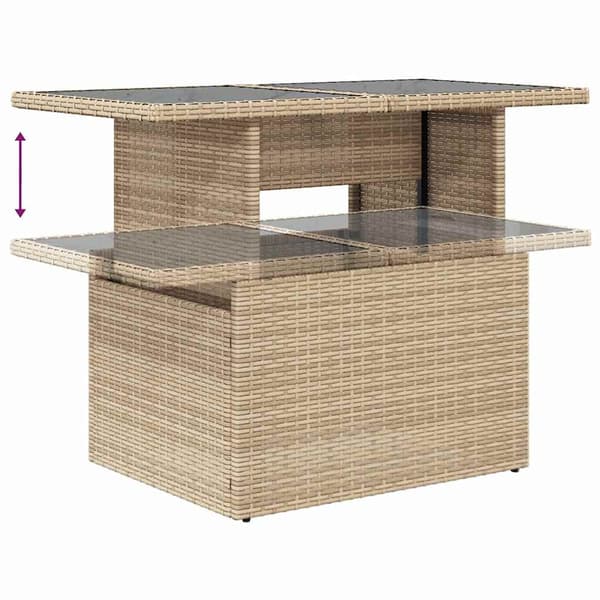 vidaXL Soffset med kudde 8 pcs Beige och Ljusgrå konstrotting