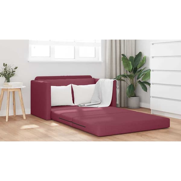 vidaXL Soffsäng 110cm Vinröd tyg