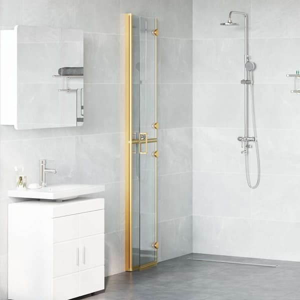 vidaXL Walk-In duschvägg Guld 70 x 6,5 x 190 cm