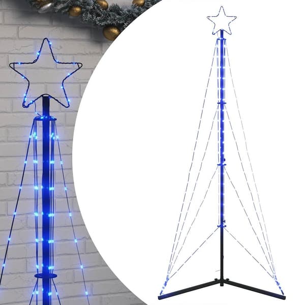 vidaXL LED julgran 363 LEDs blå 182 cm
