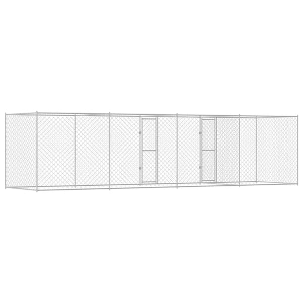 vidaXL Hundbur silver 800 x 200 x 200 cm Galvaniserat Stål