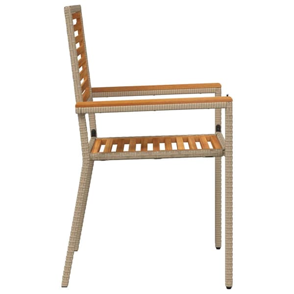 vidaXL Trädgårds stapelbara stolar 2 pcs Brun och beige