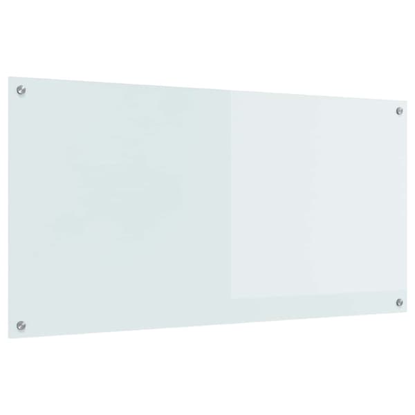 vidaXL Köksskydd Vit 120 x 60 cm härdat glas
