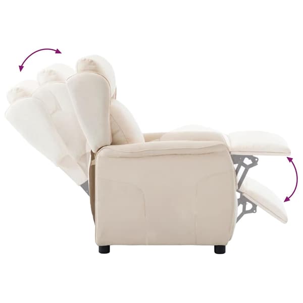 vidaXL Reclinerfåtölj Kräm 66.5 x 94 x 101.5 cm Polyester