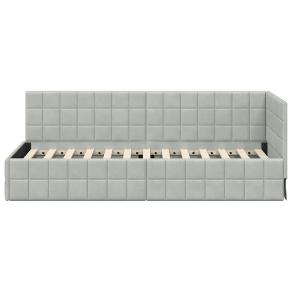 vidaXL Hörnssängram Ljusgrå 80 x 200 cm Sammet
