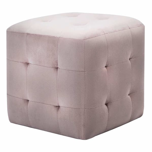 vidaXL Sittpuff 2 st rosa 30x30x30 cm sammetstyg