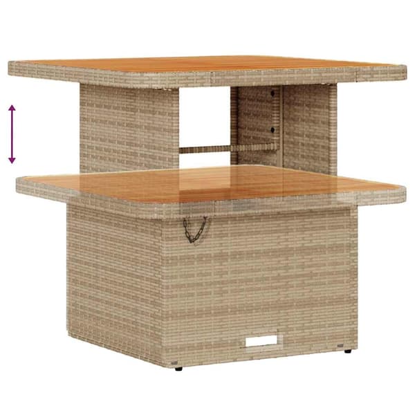 vidaXL Trädgårdsoffset 11 pcs Beige konstrotting