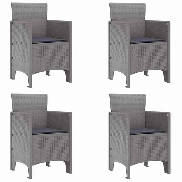 vidaXL Trädgårdsmöbelset 5 pcs Ljusgrå Polt rotting