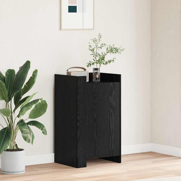 vidaXL Serviesskap Svart Eik 45 x 35 x 75 cm