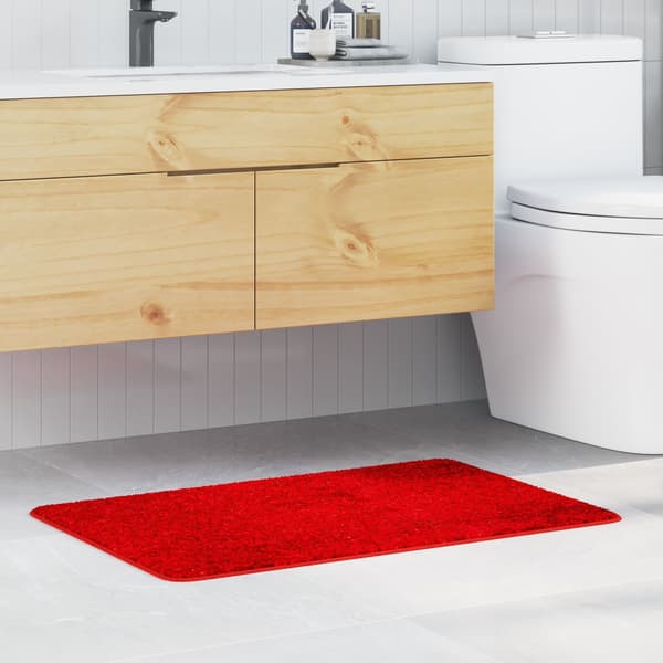 vidaXL Röd Polyester 60 x 90 cm Badrumsmatta Rektangulär Modern