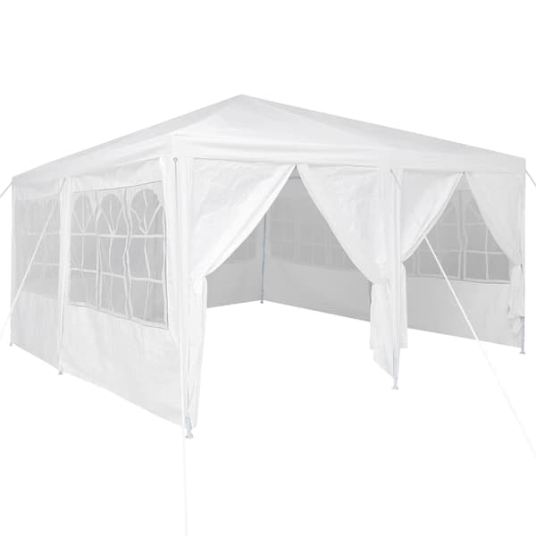 vidaXL Partytält Vit 400 x 400 x 266 cm polyeten