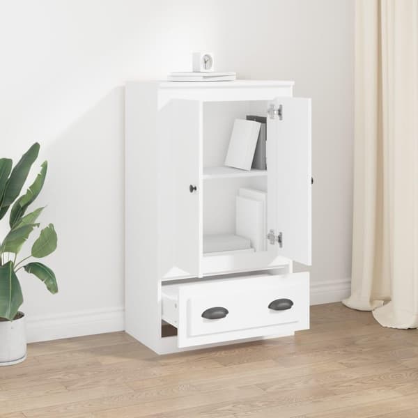 vidaXL Highboard hvit 60x35,5x103,5 cm konstruert tre