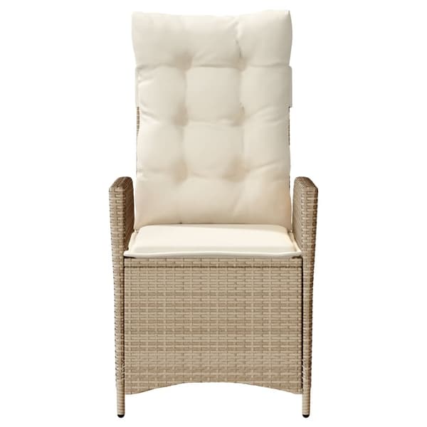 vidaXL Bistrogrupp med dynor 3 delar beige konstrotting