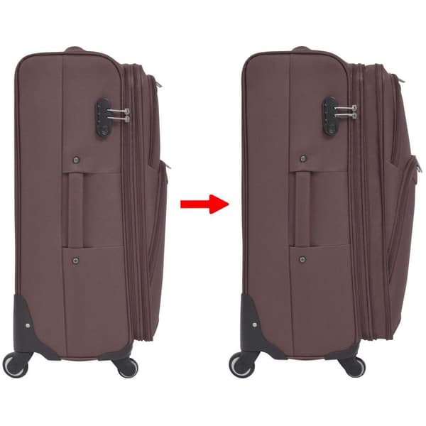 vidaXL Resväskor 3 st kaffebrun soft case