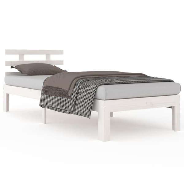 vidaXL Sengeramme hvit heltre 90x190 cm Single