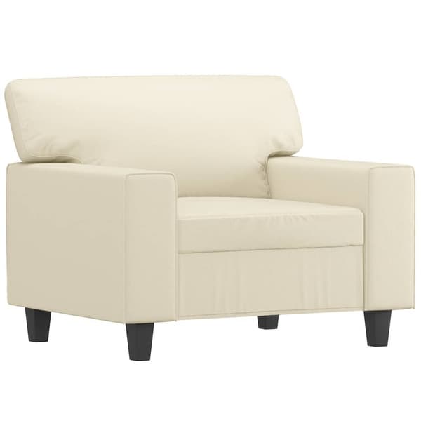 vidaXL Fåtölj Gräddvit 60 cm konstläder