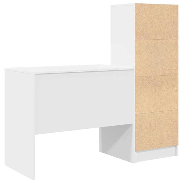 vidaXL Skrivbord med låda 2 pcs Vit