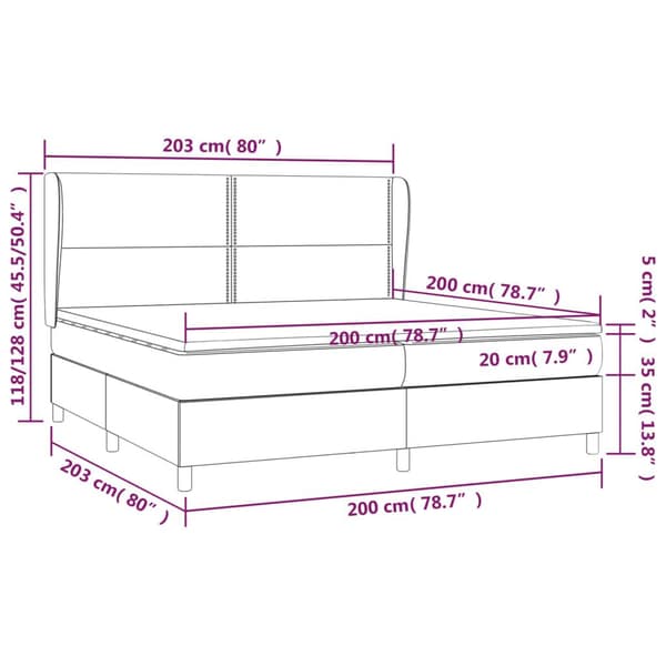 vidaXL Ramsäng med madrass mörkblå 200x200 cm sammet