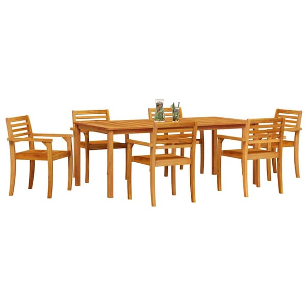 vidaXL Hage Spisegruppe 9 pcs Brun Solid akasietre