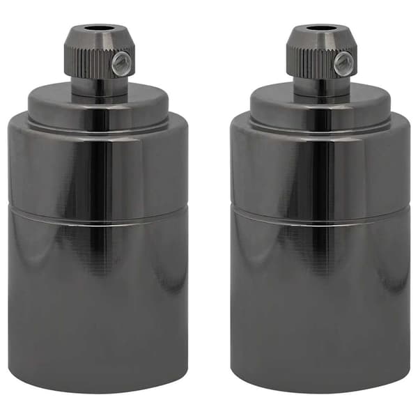 vidaXL Lamphållare 2 st blank svart E27