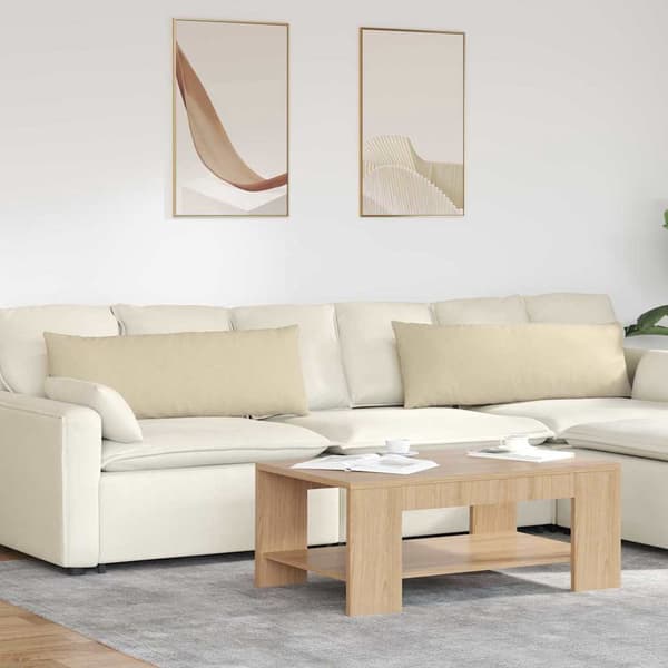 vidaXL Soffkuddar 2 st Kräm 120 x 40 cm tyg