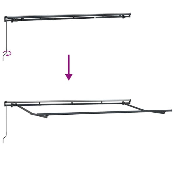 vidaXL Markisram Antracit 4 x 2 m Metall