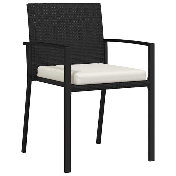 vidaXL Trädgårdsmöbelset 3 pcs Svart Pulverlackerat stål