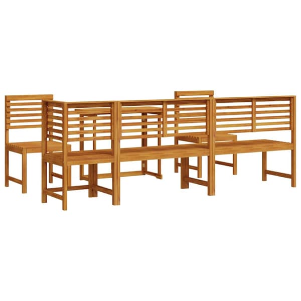 vidaXL Hage Bistro Sett 6 pcs Brun Solid akasietre