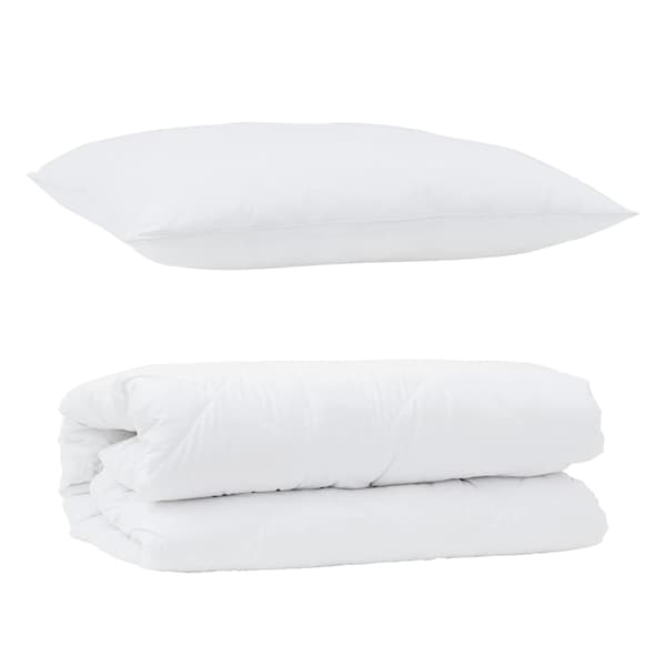 vidaXL Täckeset med kudde 2 pcs Vit Mikrofiber