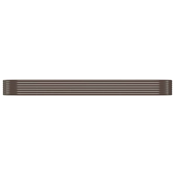 vidaXL Odlingslåda pulverlackerat stål 396x100x36 cm brun