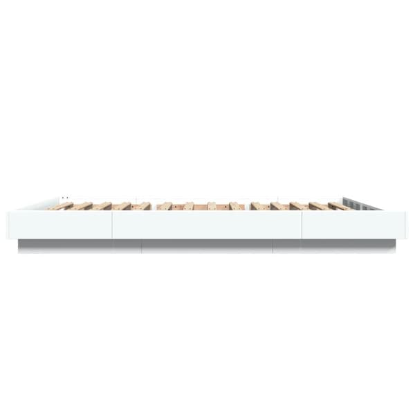 vidaXL Sängram vit 140x190 cm konstruerat trä
