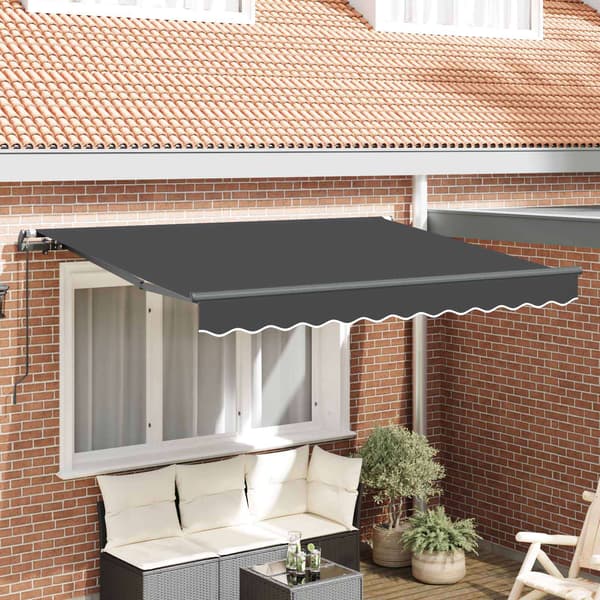 vidaXL Utfällbar markis Antracit 300 x 200 cm tyg