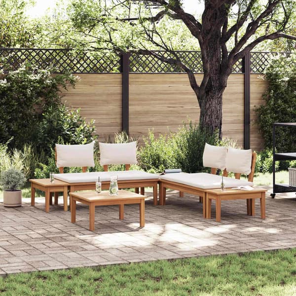 vidaXL Hagesofa Set 3 pcs Brun og Krem