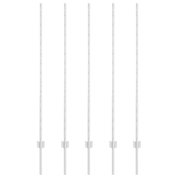 vidaXL Gjerdepåle 5 pcs sølv 140 cm Stål
