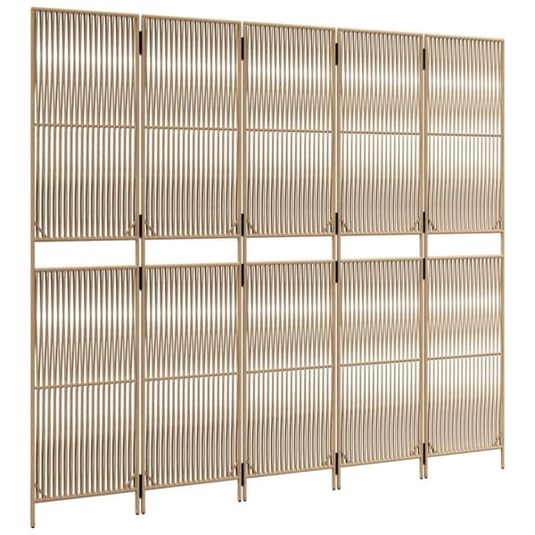 vidaXL Rumsavdelare 5 paneler beige konstrottning