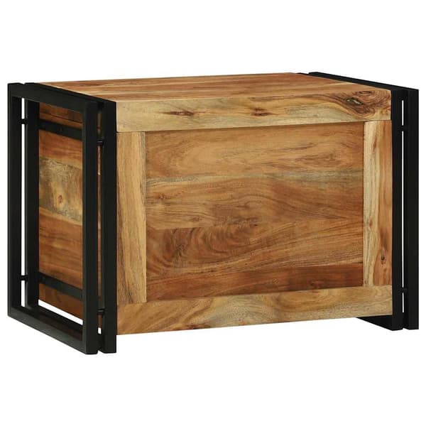 vidaXL Lagringsboks 60 x 40 x 41 cm Solid akasia tre og et metall