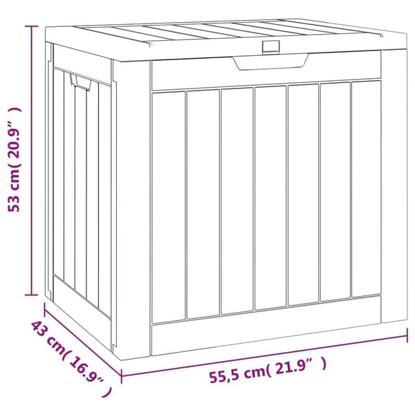 vidaXL Dynbox svart 55,5x43x53 cm polypropen