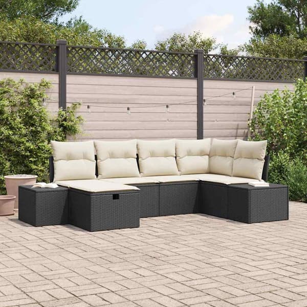 vidaXL Soffset med kudde 7 pcs konstrotting