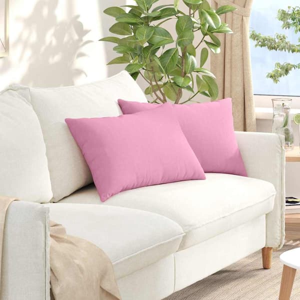 vidaXL Soffkuddar 2 st Rosa 60 x 40 cm tyg