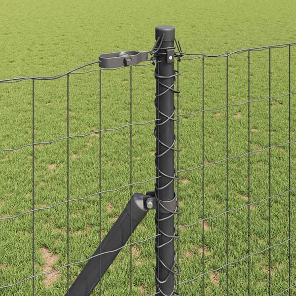 vidaXL Gjerde med stolpe Grå 1,2 x 10 m Stål og PVC