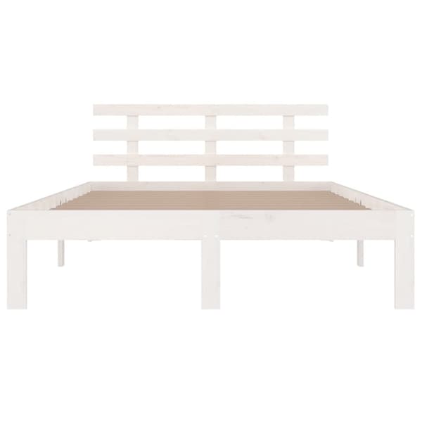 vidaXL Sengeramme hvit heltre 135x190 cm Double