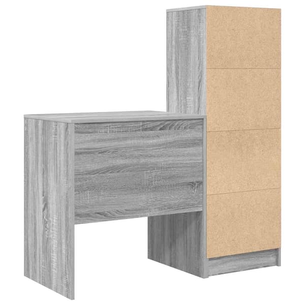 vidaXL Skrivebord med lagring 2 pcs Grå sonoma 70 x 50 x 76 cm