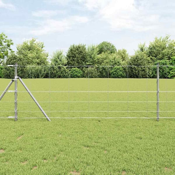 vidaXL Jordegjerde sølv 100 x 0,8 m Galvanisert stål