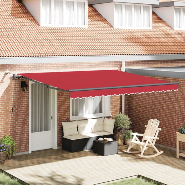 vidaXL Markiseduk med Rød 400 × 300 cm Polyester