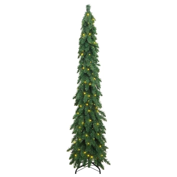vidaXL Belyst plastgran med 130 LEDs 210 cm