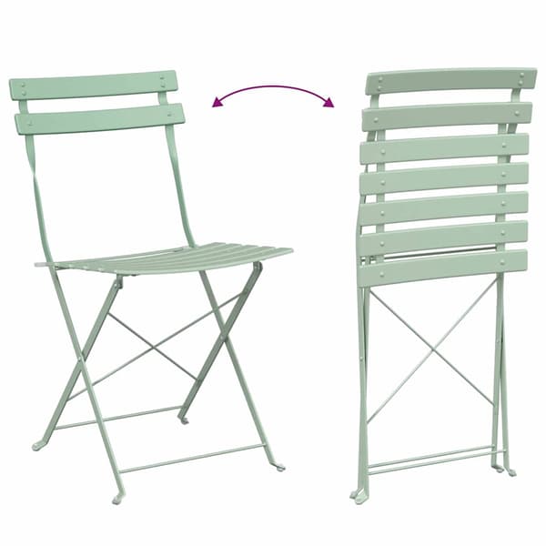 vidaXL Sammenleggbart Bistrosett 3 pcs Sjøskum Stål