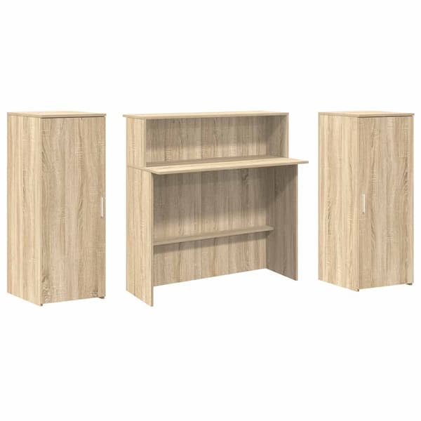 vidaXL Receptionsdisk sonoma-ek 180x50x103,5 cm konstruerat trä