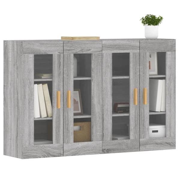 vidaXL Veggskap 2 stk grå sonoma konstruert tre